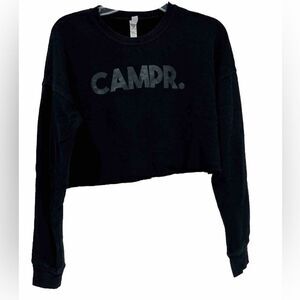 Bella Canvas Black Campr. Crop Sweater - S - EUC